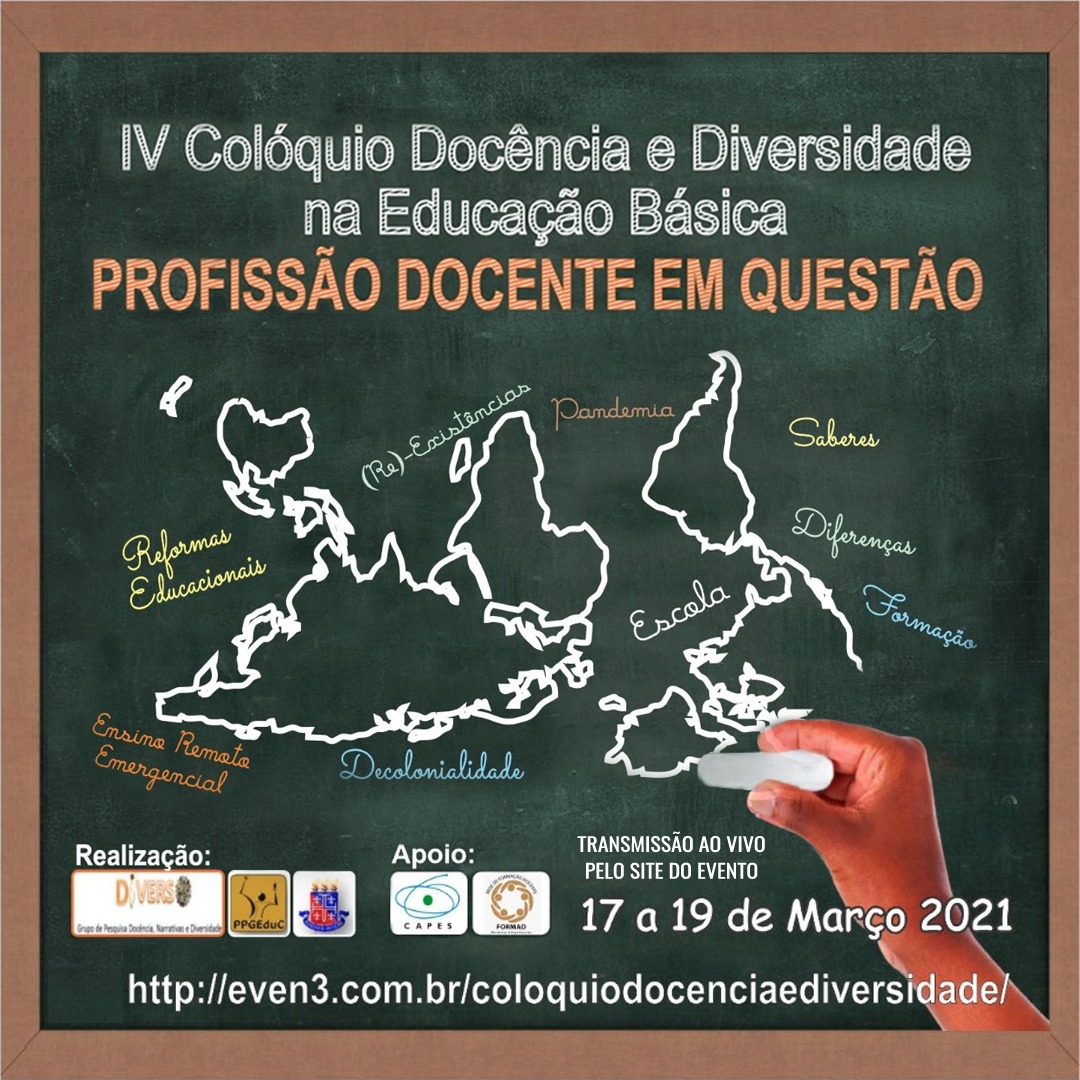 Inscrições abertas para o IV Colóquio de Docência e Diversidade na Educação Básica: profissão docente em questão