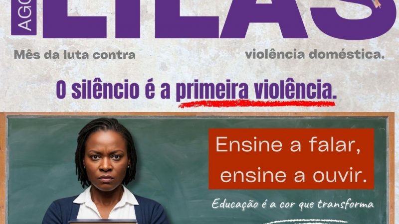 Campanha “A Educação é a Cor que Transforma”: um convite para que os professores da Rede Pública Municipal de Jequié se vejam como agentes de transformação na luta contra a violência doméstica.