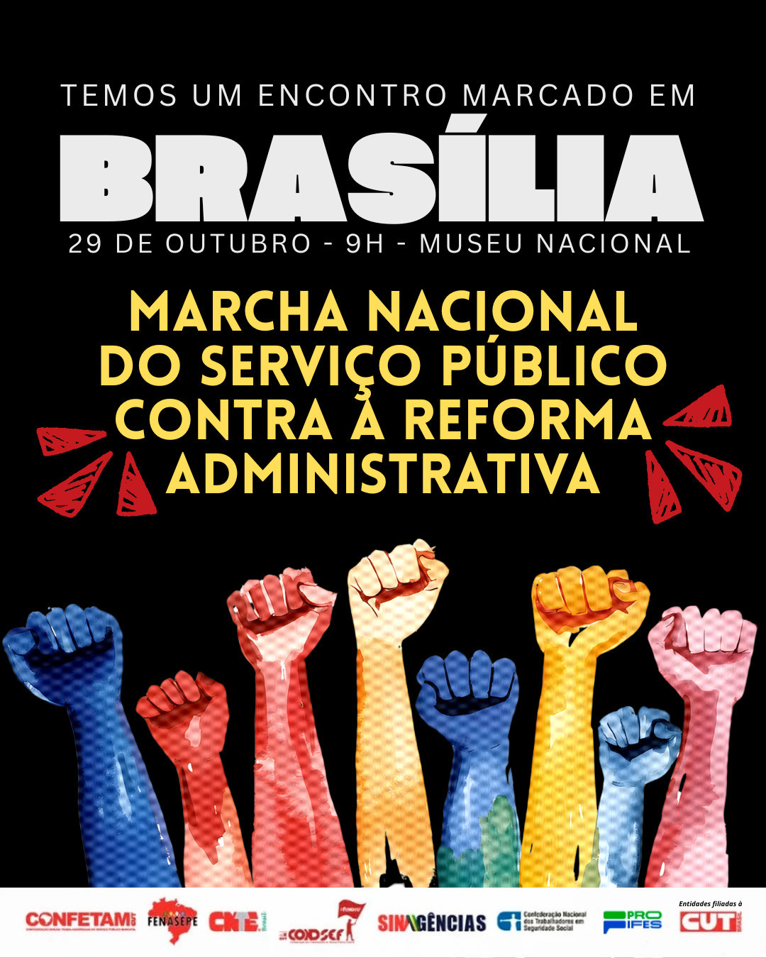 Encontro marcado: Marcha Nacional do Serviço Público contra a Reforma Administrativa será em Brasília-DF.