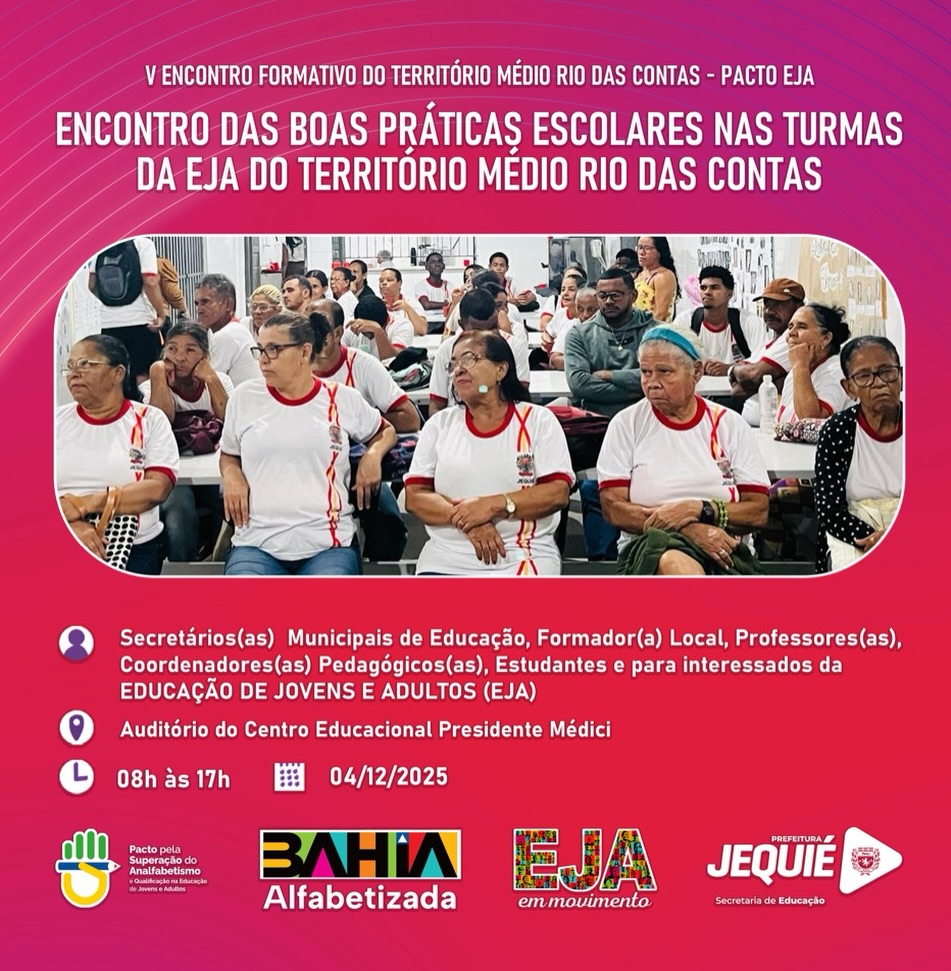 V Encontro Formativo do Território Médio Rio das Contas – Pacto EJA. Se inscreva!