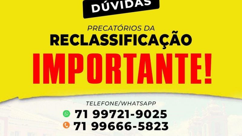 COMUNICADO DA APLB-SINDICATO AOS/ÀS PROFESSORES/AS APOSENTADOS/AS DA REDE ESTADUAL DE ENSINO, QUE SÃO PORTADORES (AS) DE PRECATÓRIO DECORRENTES DO PROCESSO DE RECLASSIFICAÇÃO.