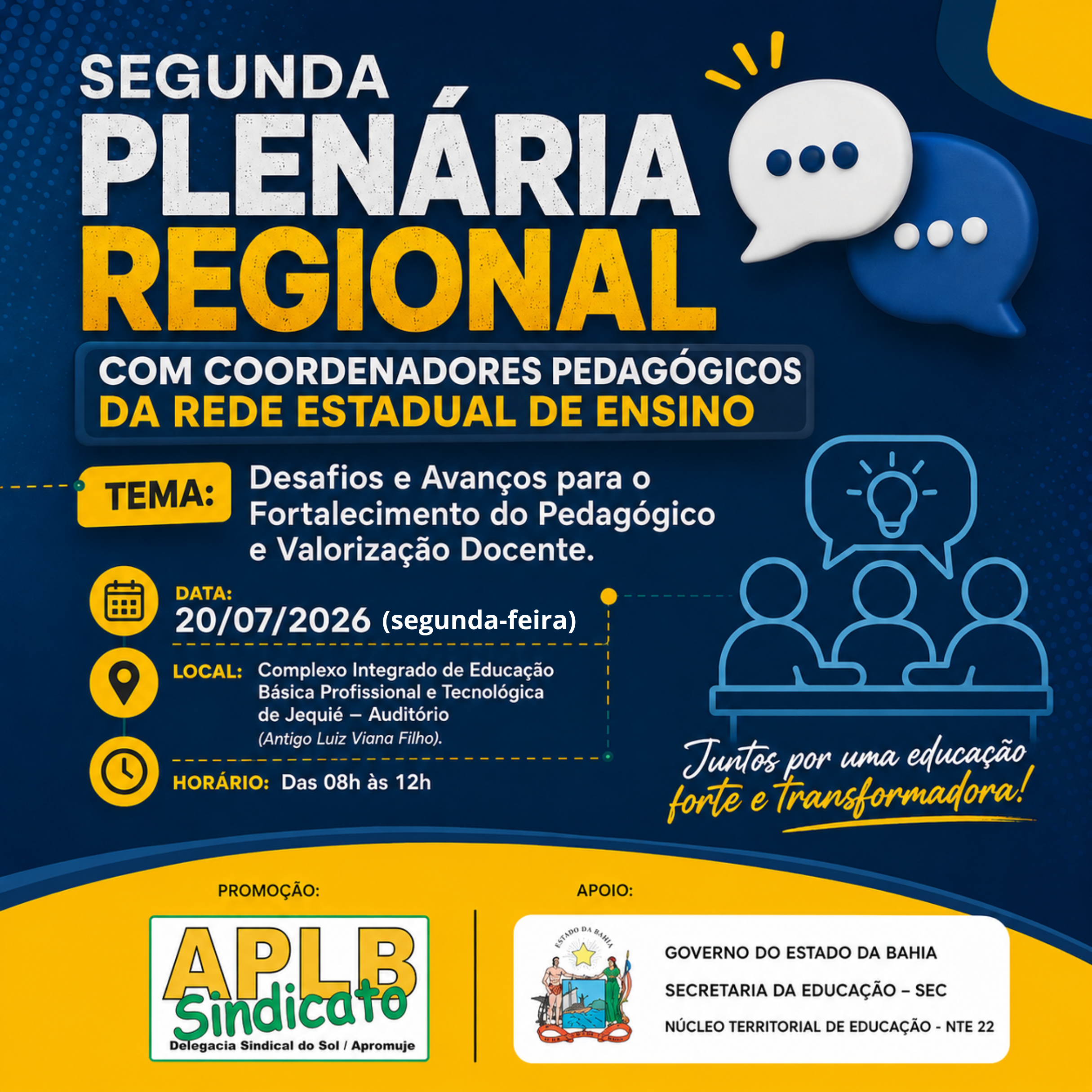 APLB PROMOVE SEGUNDA PLENÁRIA REGIONAL COM COORDENADORES PEDAGÓGICOS DA REDE ESTADUAL DE ENSINO